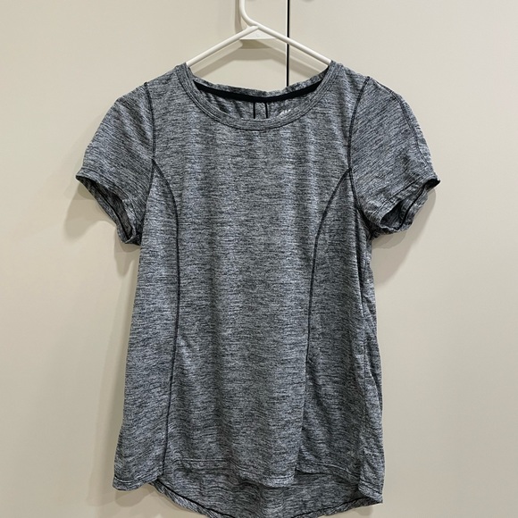 Avia Tops - Heather Black and Grey Workout top, cute detailed pleated in the back!